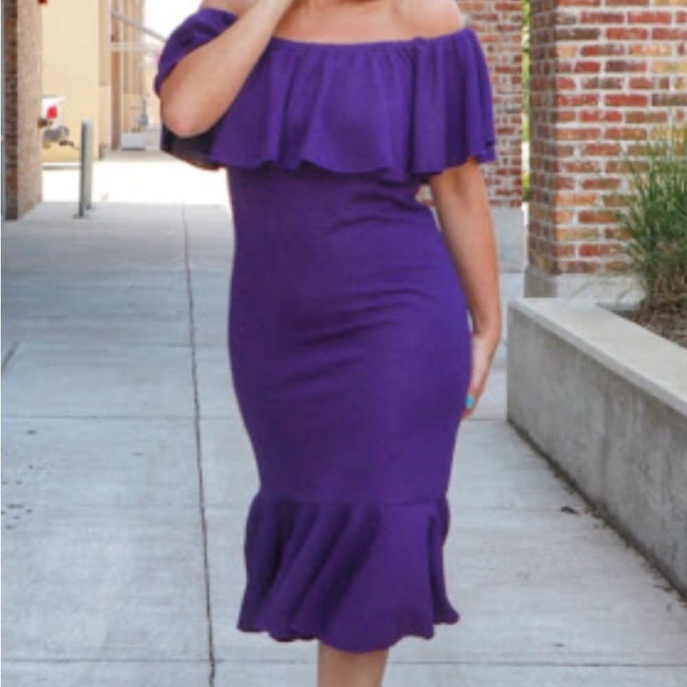 Lularoe XL deep purple textured CiCi dress.